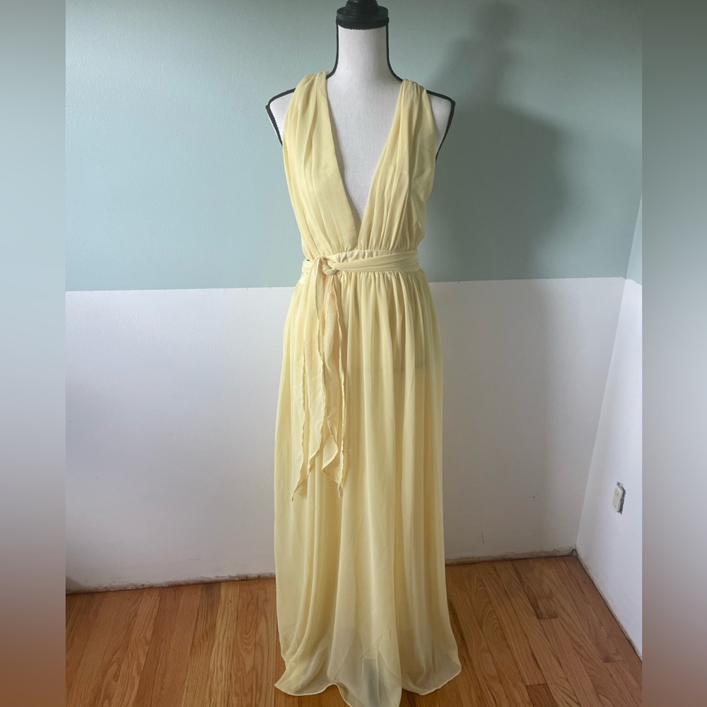 Yellow chiffon dress